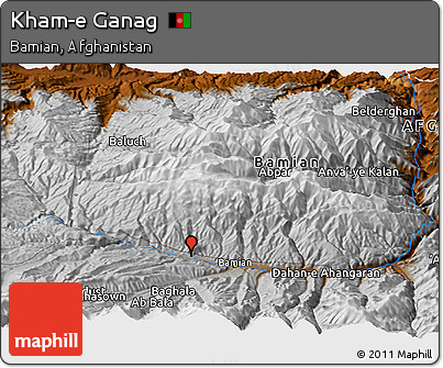 Physical Panoramic Map of Kham-e Ganag