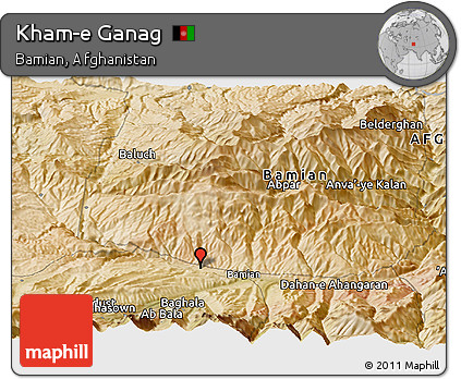 Satellite Panoramic Map of Kham-e Ganag