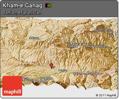 Satellite Panoramic Map of Kham-e Ganag