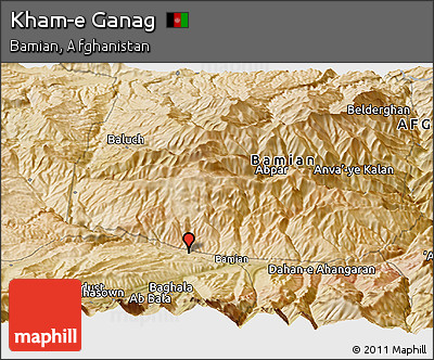 Satellite Panoramic Map of Kham-e Ganag