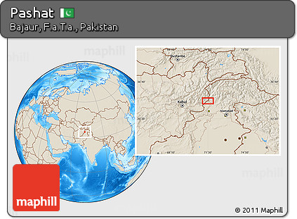 Shaded Relief Location Map of Pashat