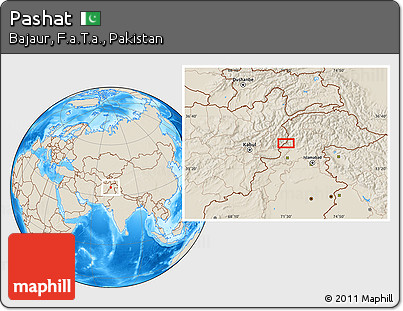 Shaded Relief Location Map of Pashat