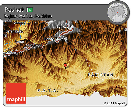 Physical Panoramic Map of Pashat