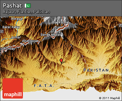 Physical Panoramic Map of Pashat