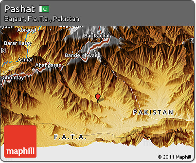Physical Panoramic Map of Pashat