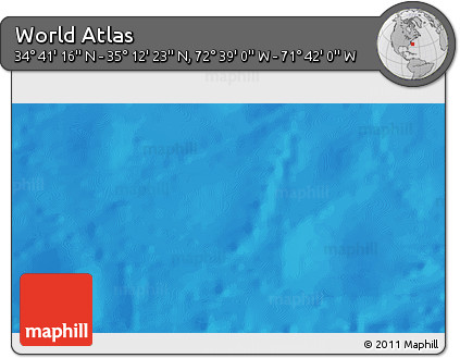 Shaded Relief 3D Map of the Area around 34° 56' 49" N, 72° 10' 30" W
