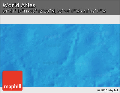 Shaded Relief 3D Map of the Area around 34° 56' 49" N, 72° 10' 30" W