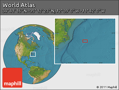 Satellite Location Map of the Area around 34° 56' 49" N, 72° 10' 30" W