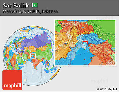 Political Location Map of Sar Baihk