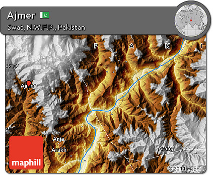 Physical Map of Ajmer