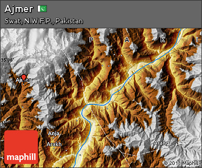 Physical Map of Ajmer
