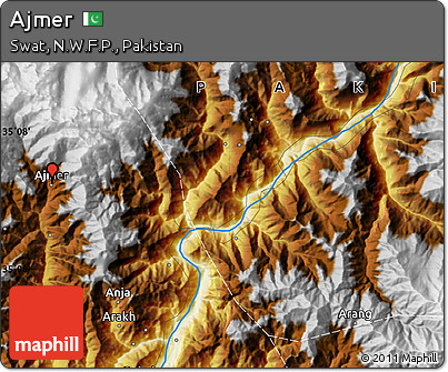 Physical Map of Ajmer