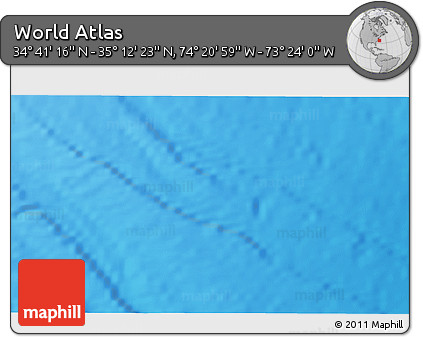 Physical 3D Map of the Area around 34° 56' 49" N, 73° 52' 30" W