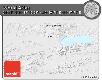 Physical 3D Map of the Area around 34° 56' 49" N, 80° 49' 29" E