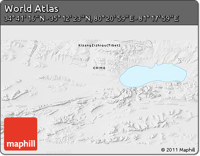 Physical 3D Map of the Area around 34° 56' 49" N, 80° 49' 29" E