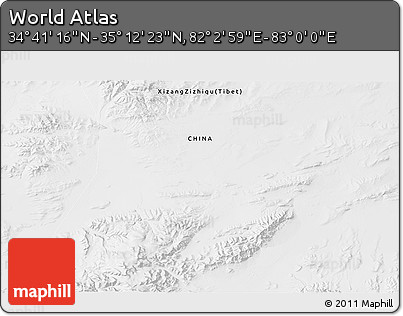 Physical 3D Map of the Area around 34° 56' 49" N, 82° 31' 30" E