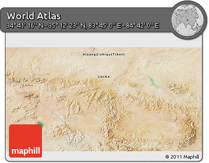 Satellite 3D Map of the Area around 34° 56' 49" N, 84° 13' 29" E