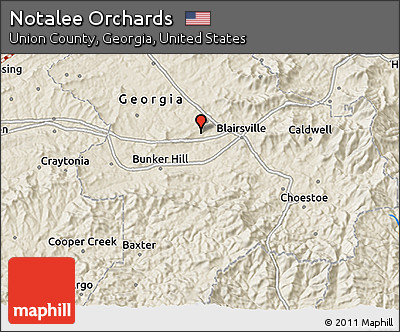 Shaded Relief 3D Map of Notalee Orchards
