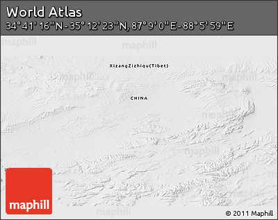 Physical 3D Map of the Area around 34° 56' 49" N, 87° 37' 30" E