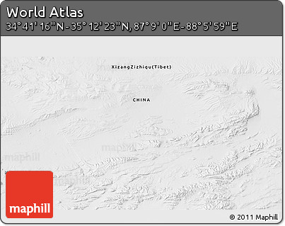 Physical 3D Map of the Area around 34° 56' 49" N, 87° 37' 30" E