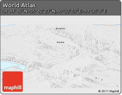 Physical 3D Map of the Area around 34° 56' 49" N, 91° 1' 30" E