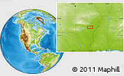 Physical Location Map of the area around 34° 56' 49" N, 91° 43' 29" W