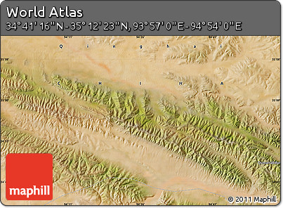 Satellite Map of the Area around 34° 56' 49" N, 94° 25' 30" E