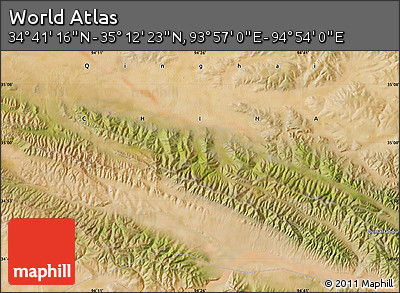 Satellite Map of the Area around 34° 56' 49" N, 94° 25' 30" E