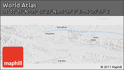 Physical Panoramic Map of the Area around 34° 56' 49" N, 96° 7' 30" E