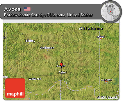 Satellite 3D Map of Avoca