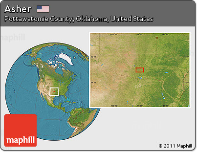 Satellite Location Map of Asher