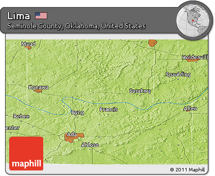 Physical Panoramic Map of Lima