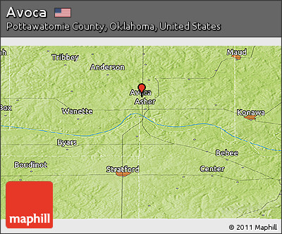 Physical Panoramic Map of Avoca
