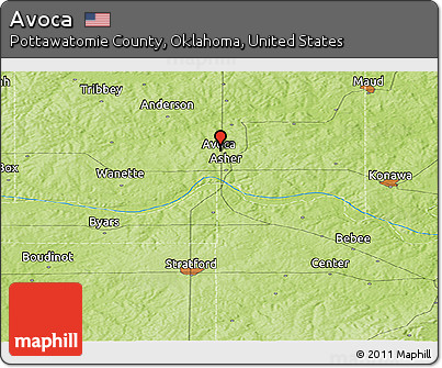 Physical Panoramic Map of Avoca