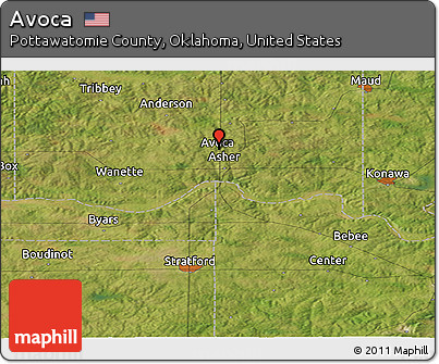 Satellite Panoramic Map of Avoca