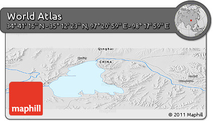 Physical Panoramic Map of the Area around 34° 56' 49" N, 97° 49' 29" E