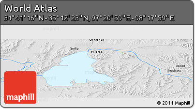 Physical Panoramic Map of the Area around 34° 56' 49" N, 97° 49' 29" E