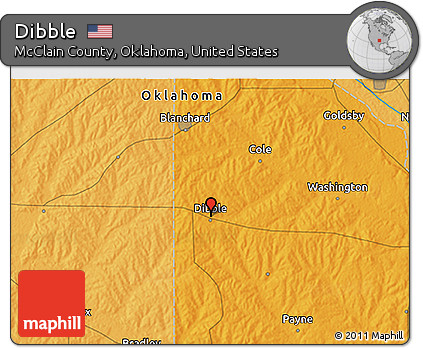 Political 3D Map of Dibble