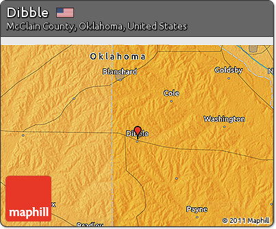 Political 3D Map of Dibble
