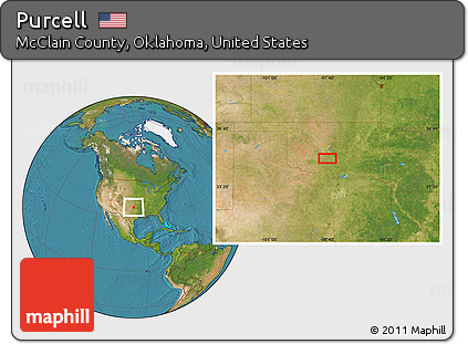 Satellite Location Map of Purcell