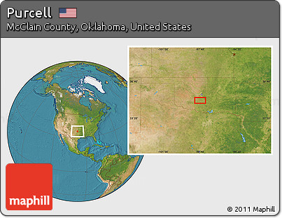 Satellite Location Map of Purcell