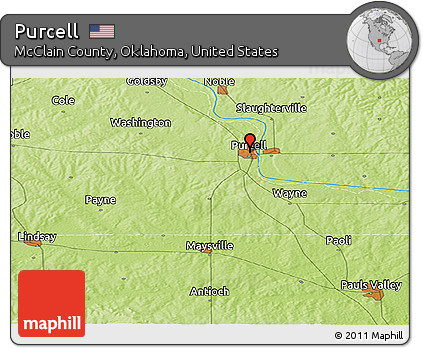 Physical Panoramic Map of Purcell