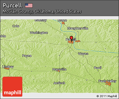Physical Panoramic Map of Purcell