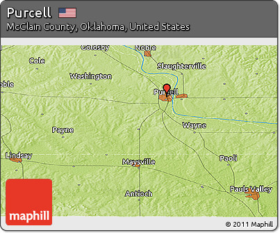 Physical Panoramic Map of Purcell