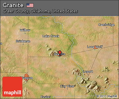Satellite 3D Map of Granite