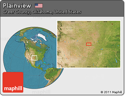 Satellite Location Map of Plainview