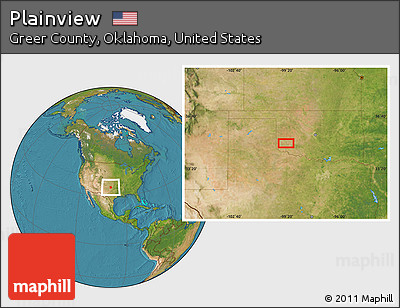 Satellite Location Map of Plainview