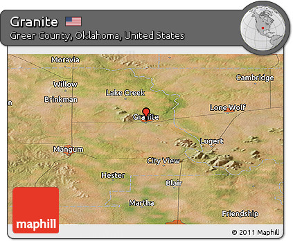 Satellite Panoramic Map of Granite