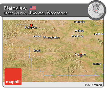 Satellite Panoramic Map of Plainview