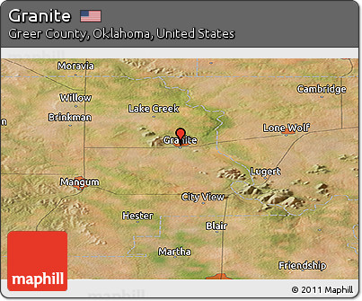 Satellite Panoramic Map of Granite